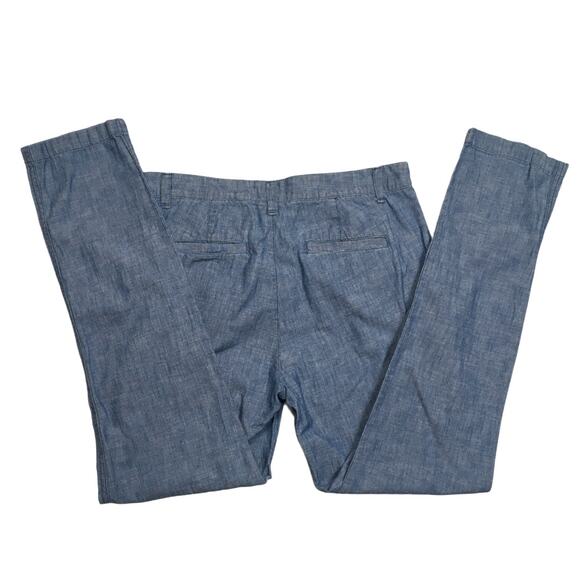 Gap Pants Girlfriend‎ Khaki Indigo Chambray Blue Cotton Women's 0 Casual Work - Picture 14 of 14